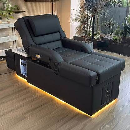 631 | Plumbed | Electric - Lifting Head Spa Bed — LED Light & Pedicure Support | SSW | Head Spa Beds (Plumbed) by SSW - SH Salons