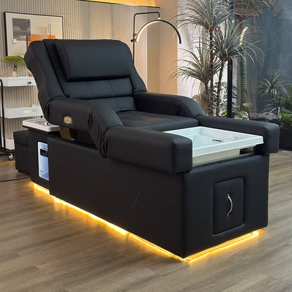 631 | Plumbed | Electric - Lifting Head Spa Bed — LED Light & Pedicure Support | SSW | Head Spa Beds (Plumbed) by SSW - SH Salons