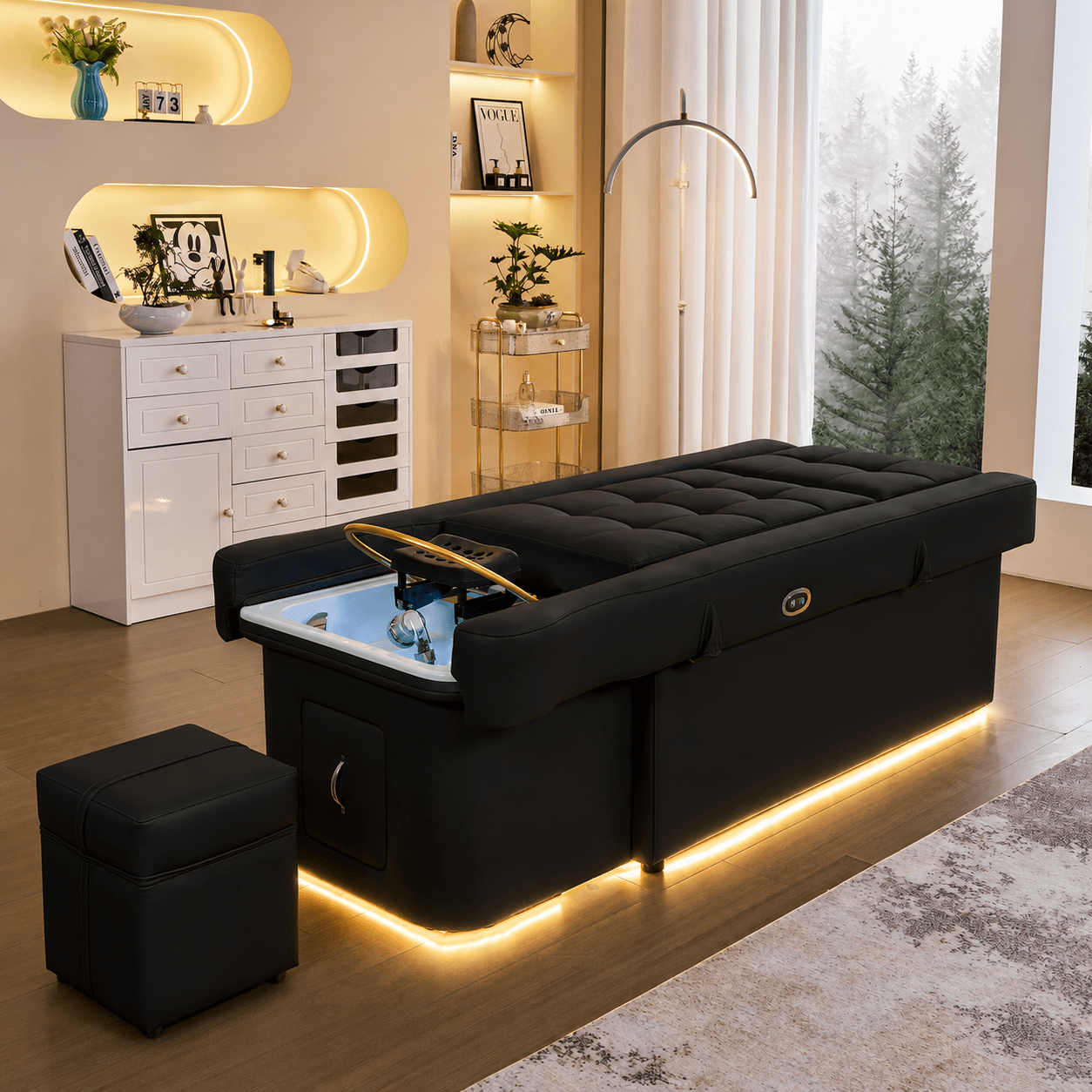 631D Electric Lifting Head Spa Bed - FRESH WATER | Head Spa Beds (Plumbed) by SSW - SH Salons