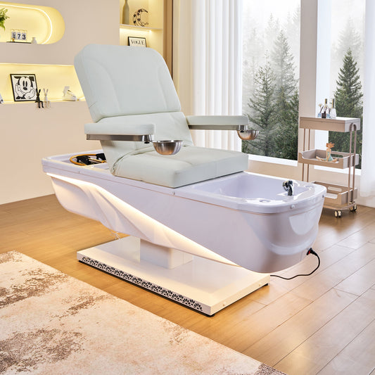 645D Fresh Water Electric Japanese Head Spa Massage Bed – Plumbed | Head Spa Beds (Plumbed) by SSW - SH Salons