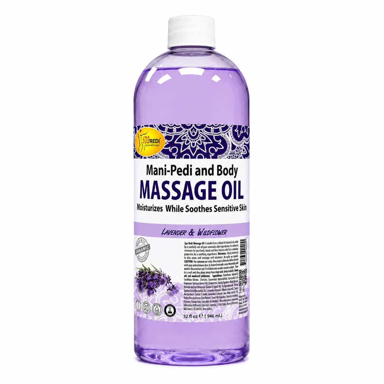 Lavender and Wildflower | Massage Oil - Mani-Pedi and Body | 32 fl. oz. | SPA REDI
