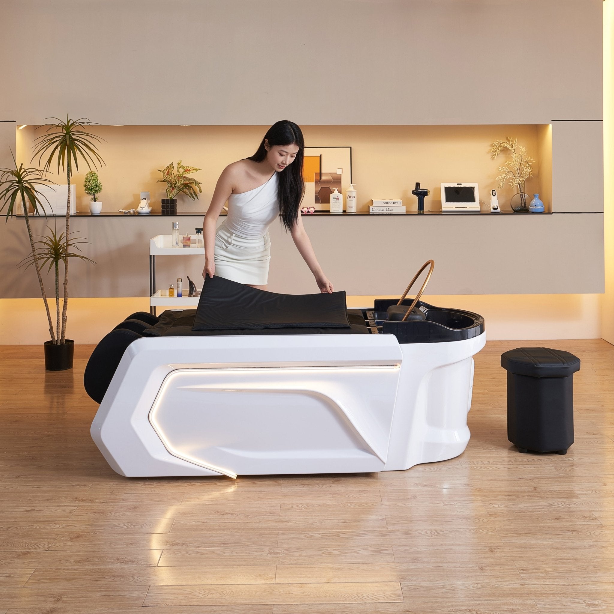 A029 | Plumbed | Electric Massage Shampoo Bed | Head Massage | Airbag Massage | Water Circulation Ring | Head SPA | Shampoo Unit | SSW - SH Salons