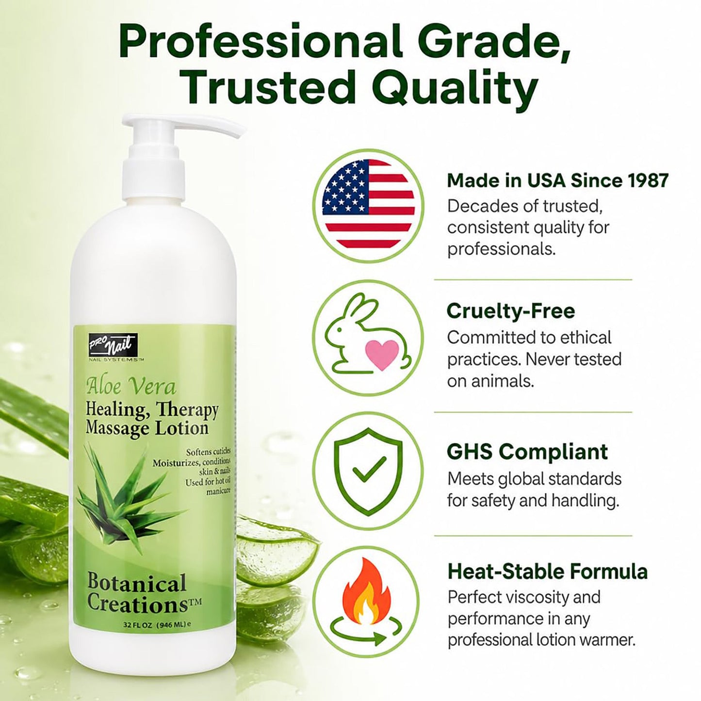 Aloe Vera | Spa & Pedicure Massage Lotion 32 fl oz – Dual - Phase Thermal Treatment | PRO NAIL by PRO NAIL | SH Salons