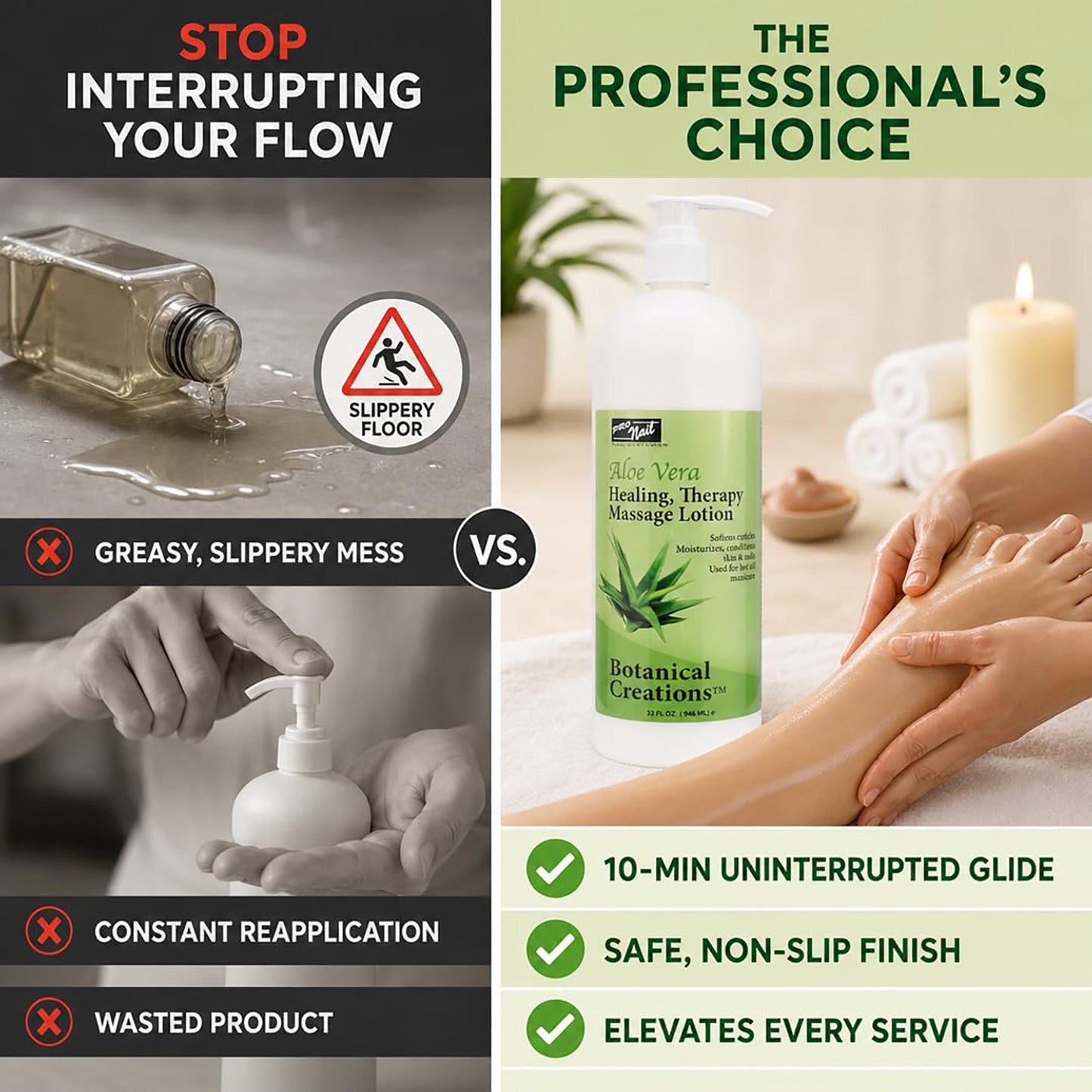 Aloe Vera | Spa & Pedicure Massage Lotion 32 fl oz – Dual - Phase Thermal Treatment | PRO NAIL by PRO NAIL | SH Salons
