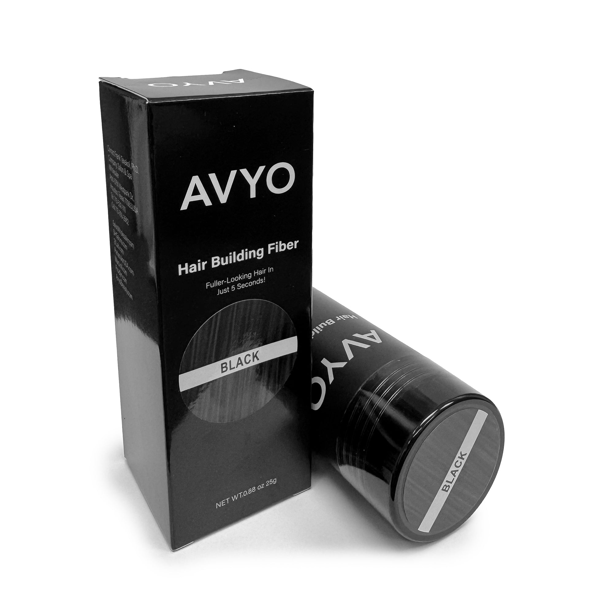 Black | Hair Building Fibers | Fuller Looking Hair | 0.88 oz - 25g | AVYO | Hair Care by AVYO - SH Salons