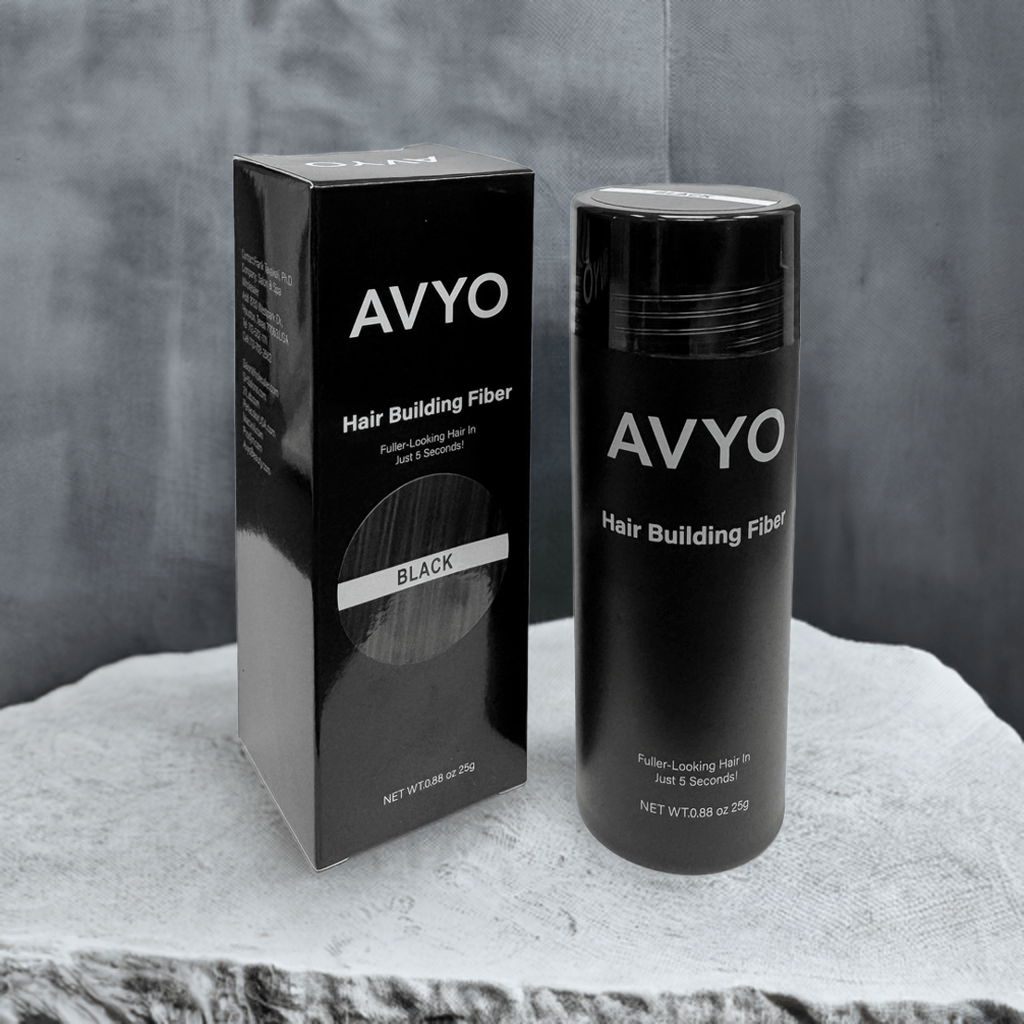 Black | Hair Building Fibers | Fuller Looking Hair | 0.88 oz - 25g | AVYO | Hair Care by AVYO - SH Salons