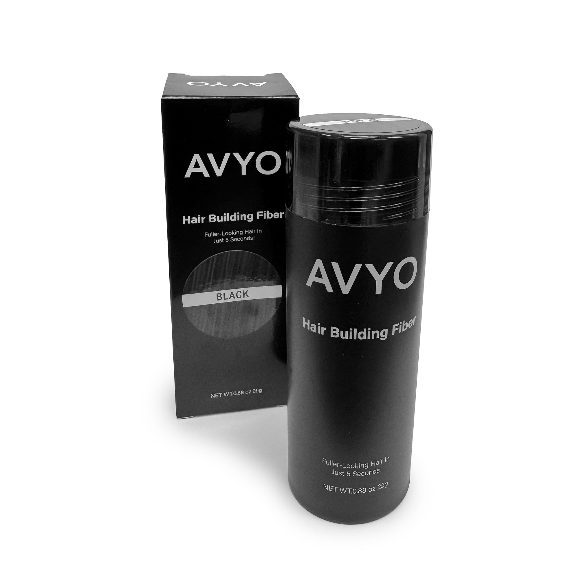 Black | Hair Building Fibers | Fuller Looking Hair | 0.88 oz - 25g | AVYO | Hair Care by AVYO - SH Salons