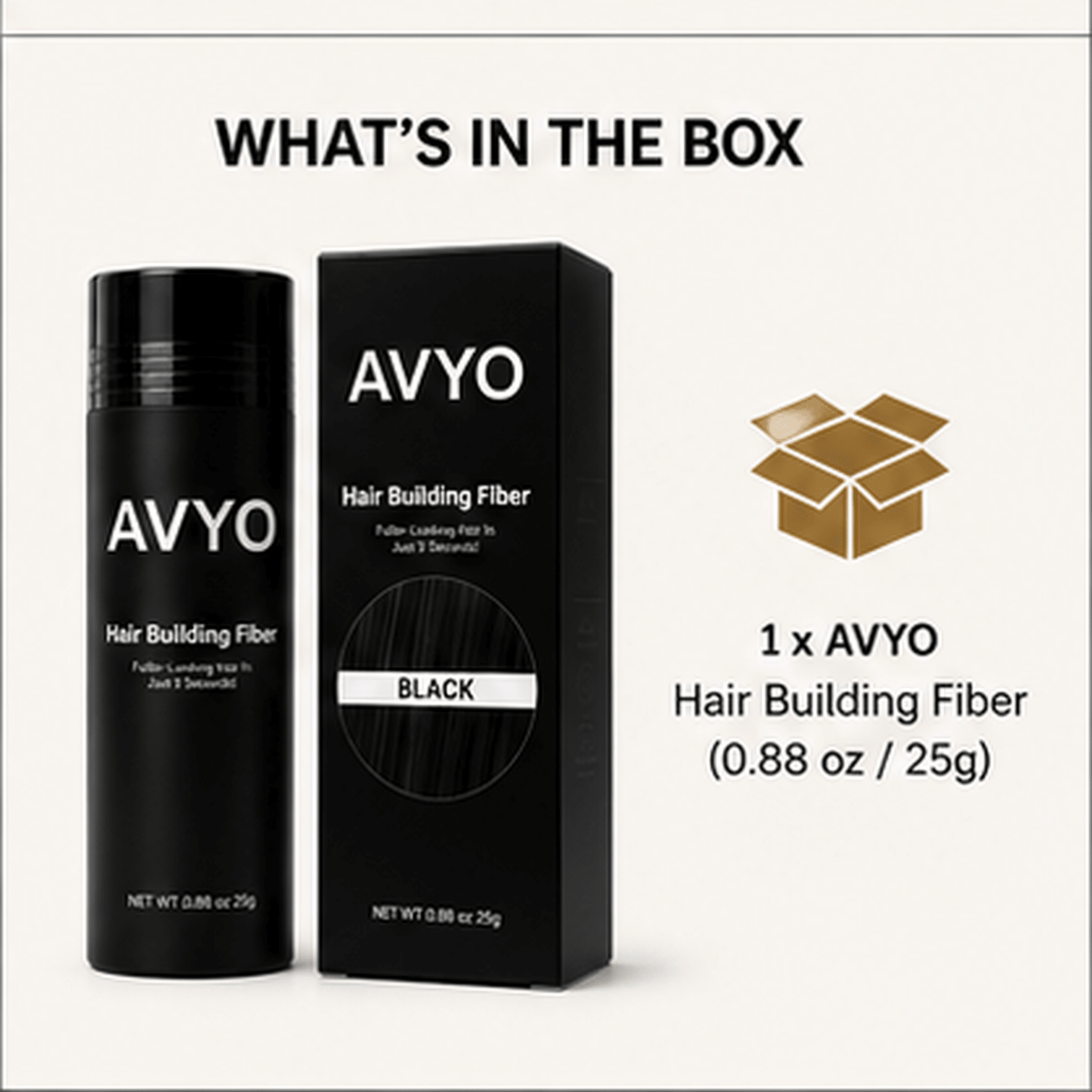 Black | Hair Building Fibers | Fuller Looking Hair | 0.88 oz - 25g | AVYO by AVYO | SH Salons
