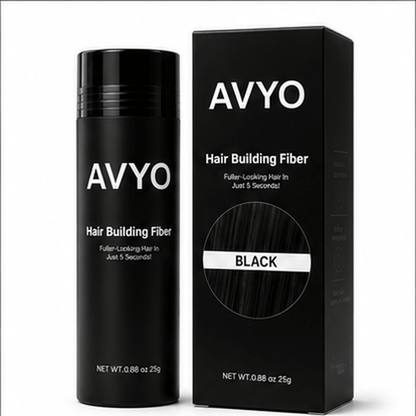 Black | Hair Building Fibers | Fuller Looking Hair | 0.88 oz - 25g | AVYO by AVYO | SH Salons