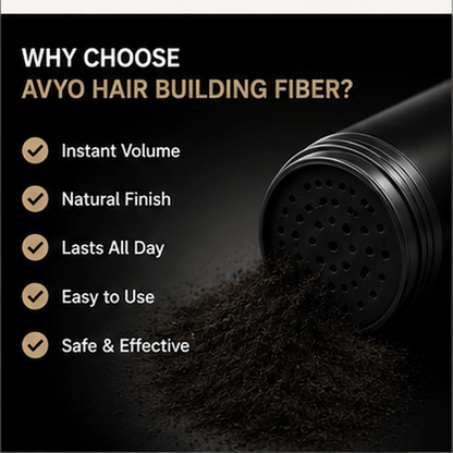 Black | Hair Building Fibers | Fuller Looking Hair | 0.88 oz - 25g | AVYO by AVYO | SH Salons