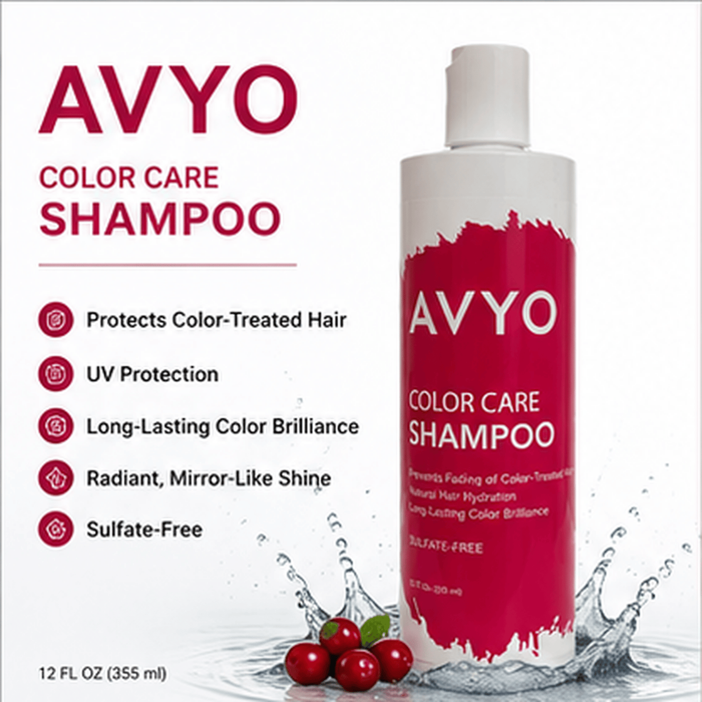 Color Care Shampoo | For Color - Treated Hair | UV Protection and Shine | 12 fl. oz | AVYO by AVYO | SH Salons