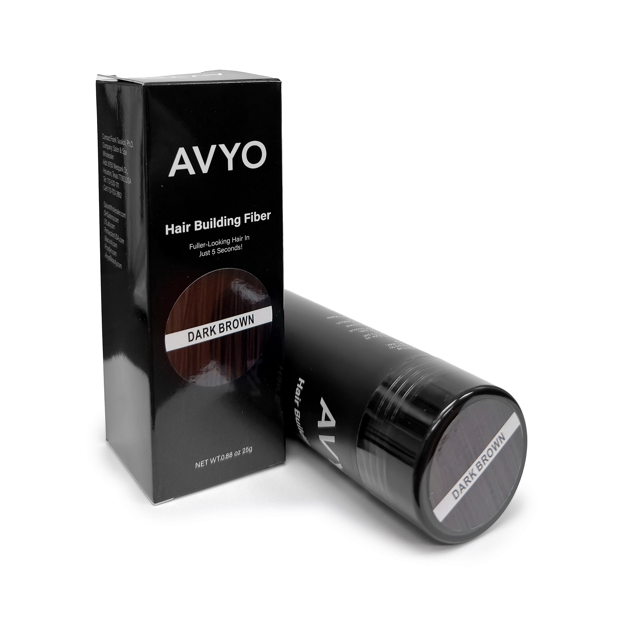 Dark Brown | Hair Building Fibers | Fuller Looking Hair | 0.88 oz - 25g | AVYO | Hair Care by AVYO - SH Salons