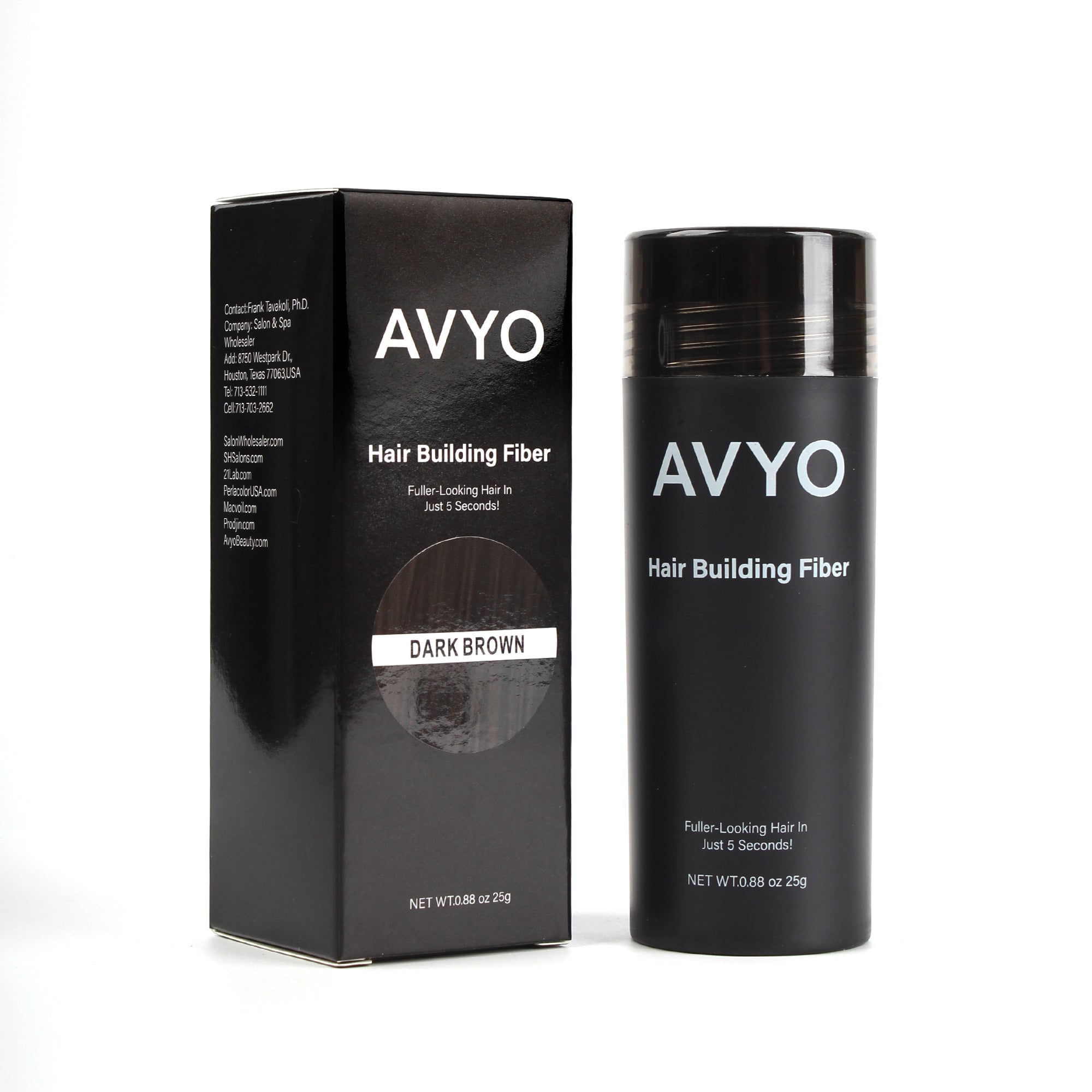 Dark Brown | Hair Building Fibers | Fuller Looking Hair | 0.88 oz - 25g | AVYO | Hair Care by AVYO - SH Salons