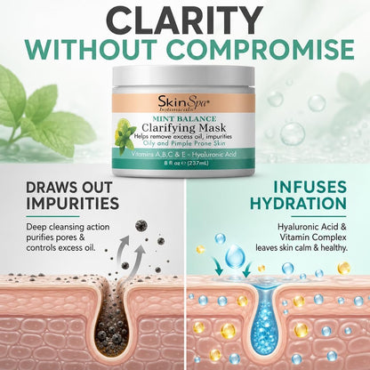 Deep Cleansing Hydrating Facial Mask for Oily & Acne-Prone Skin | 8 fl oz | SKIN SPA by SKIN SPA | SH Salons