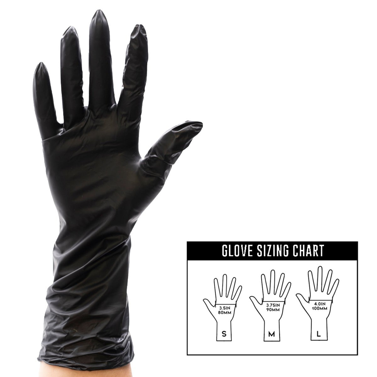 Extended Cuff Black Vinyl Gloves | 100 Pack | COLORTRAK | DISPOSABLE GLOVES by COLORTRAK - SH Salons