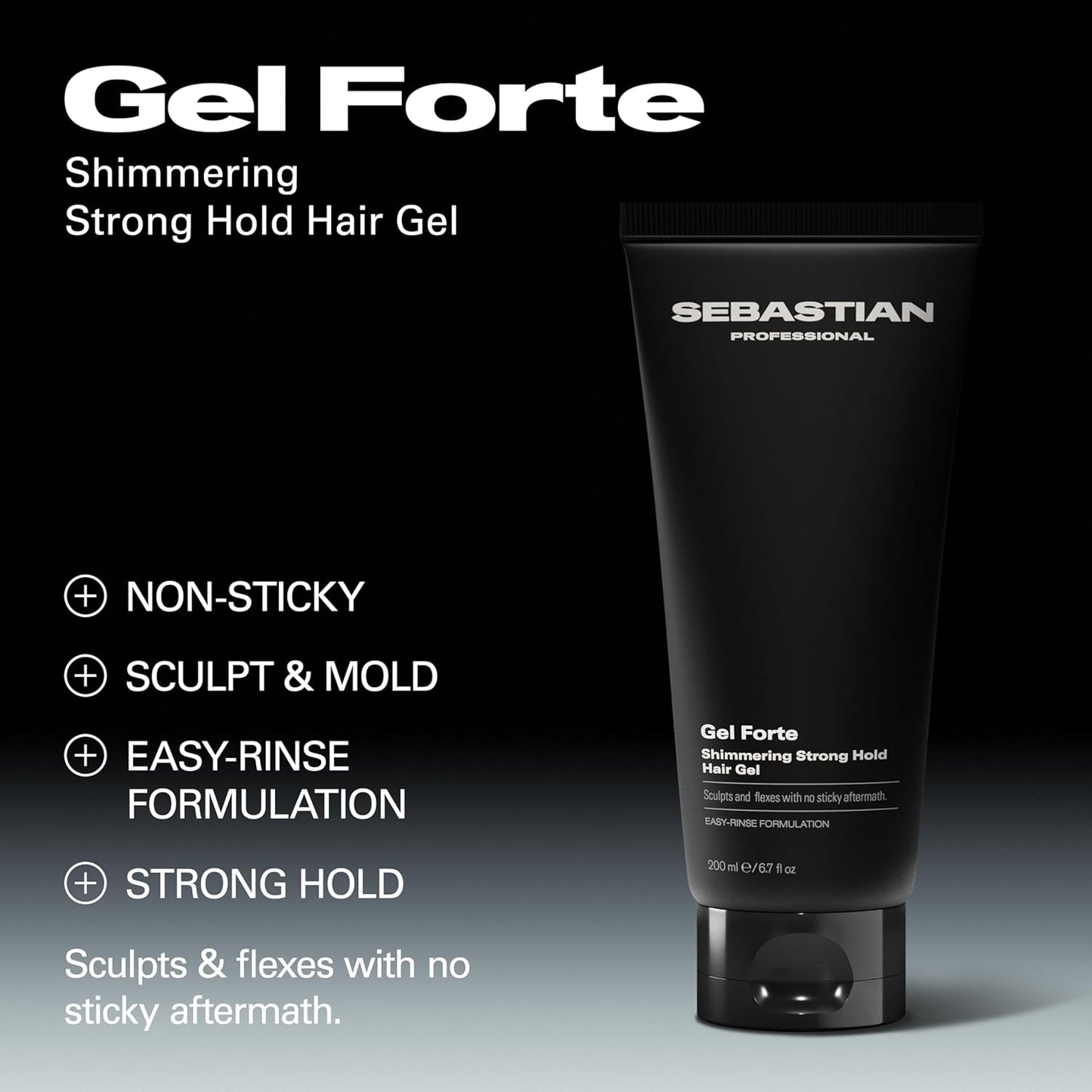 Gel Forte | 6.7 fl oz | Strong - Hold Hair Styling Gel | Enhance Shine & Non - Sticky Formula | SEBASTIAN | HAIR STYLING PRODUCTS by SEBASTIAN - SH Salons