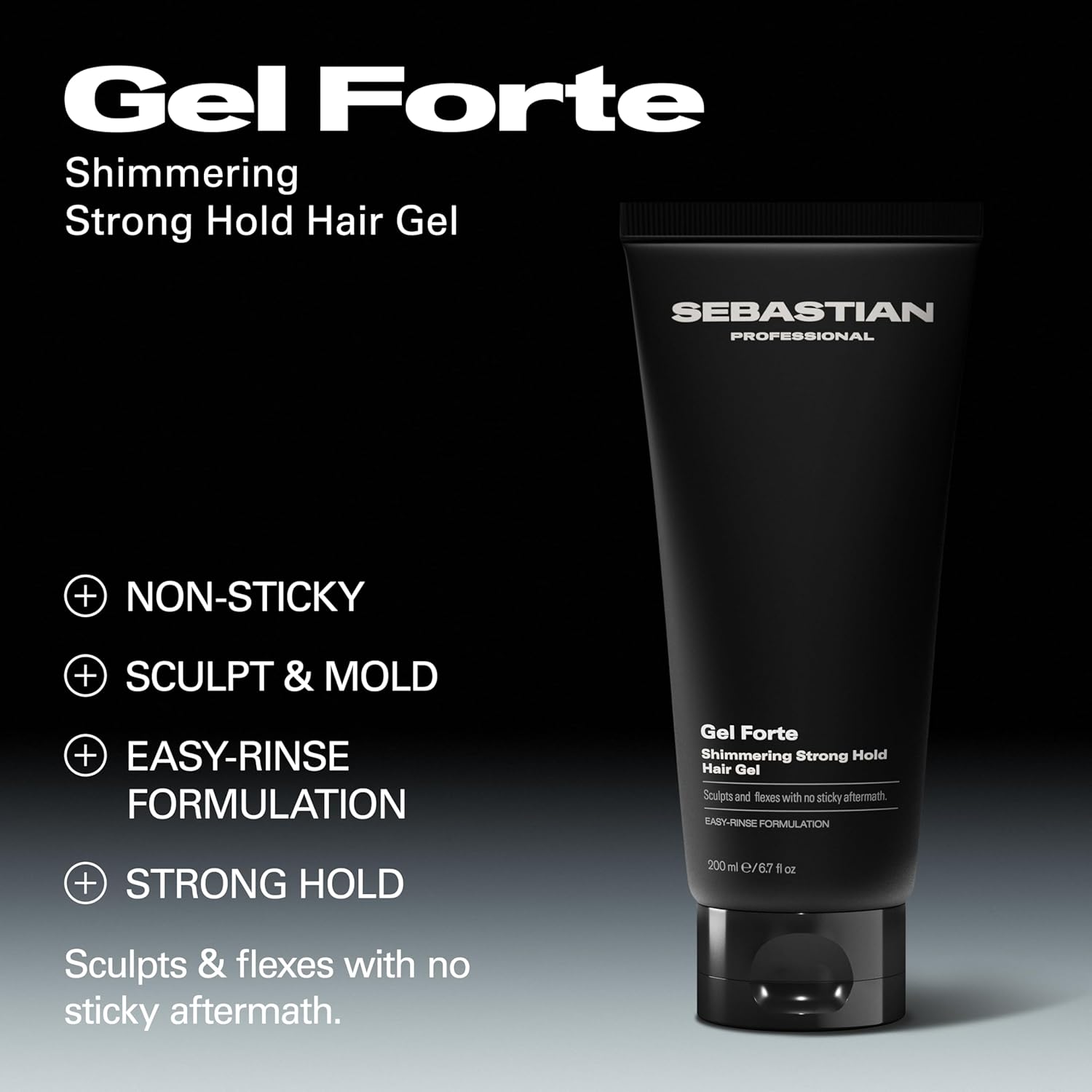 Gel Forte | 6.7 fl oz | Strong - Hold Hair Styling Gel | Enhance Shine & Non - Sticky Formula | SEBASTIAN | HAIR STYLING PRODUCTS by SEBASTIAN - SH Salons