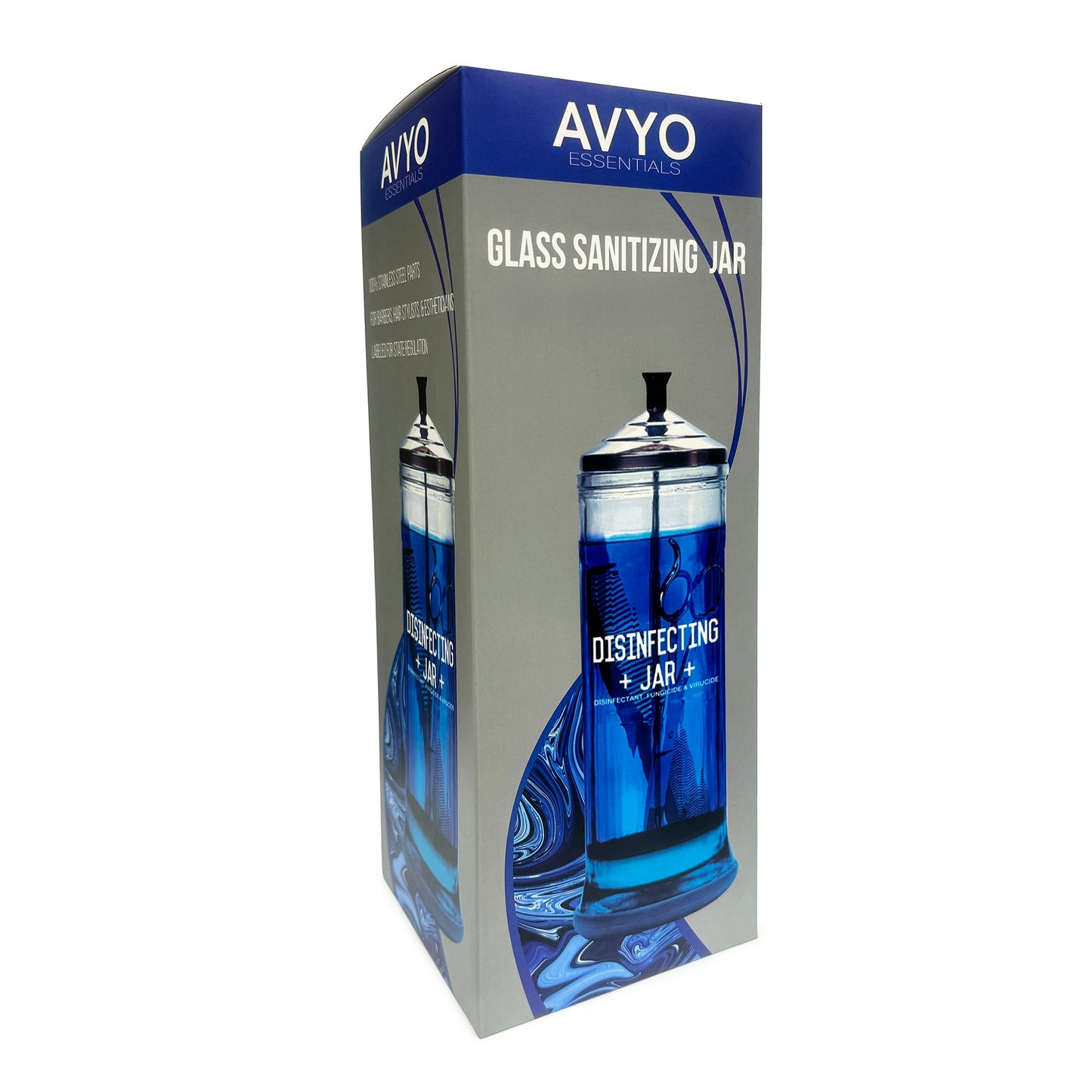 Glass Sanitizing Jar | 21 fl.oz. | AVYO - SH Salons