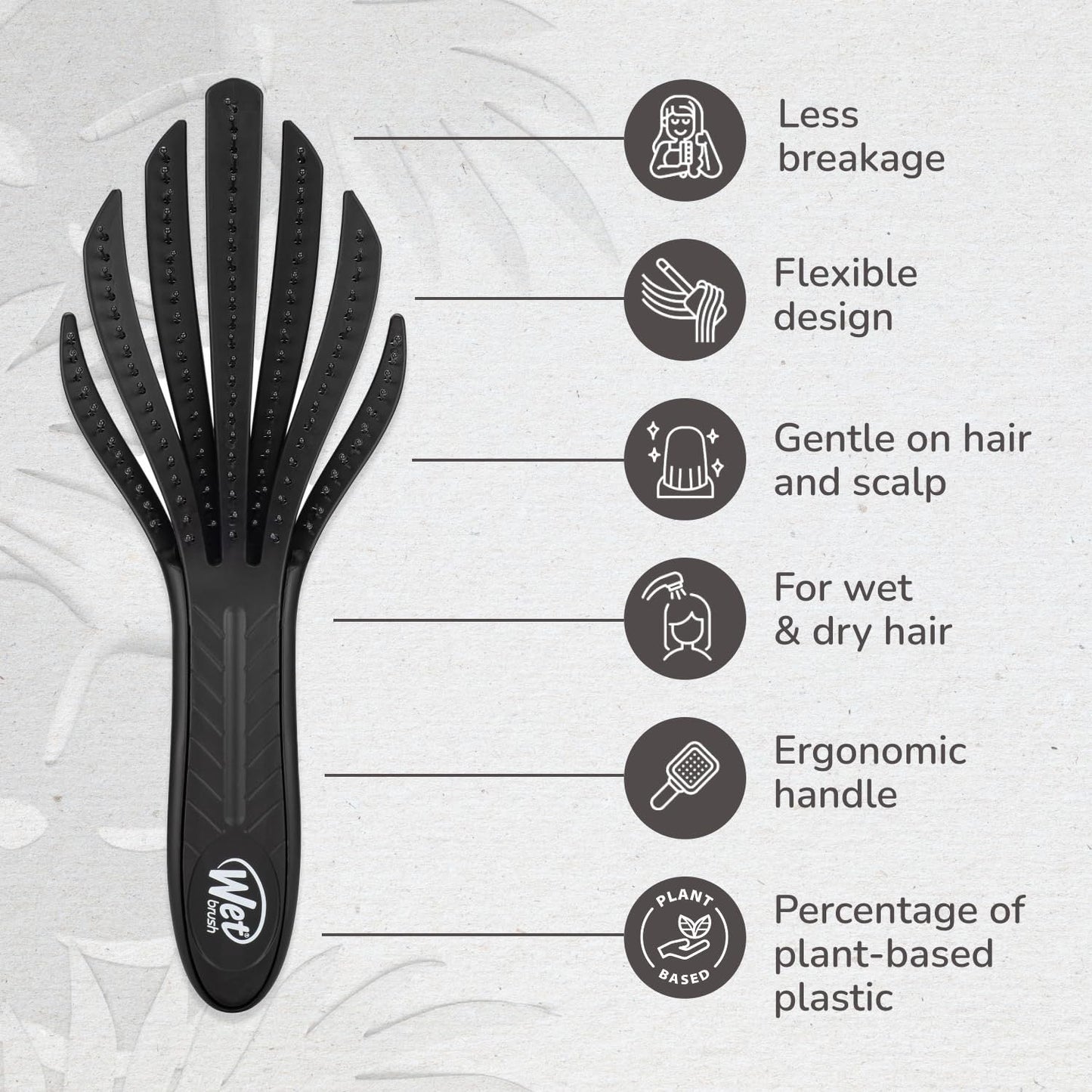 Go Green Curl Detangler Hair Brush | Curly Hair Detangling Brush with IntelliFlex® Bristles | WET BRUSH by WET BRUSH-PRO | SH Salons