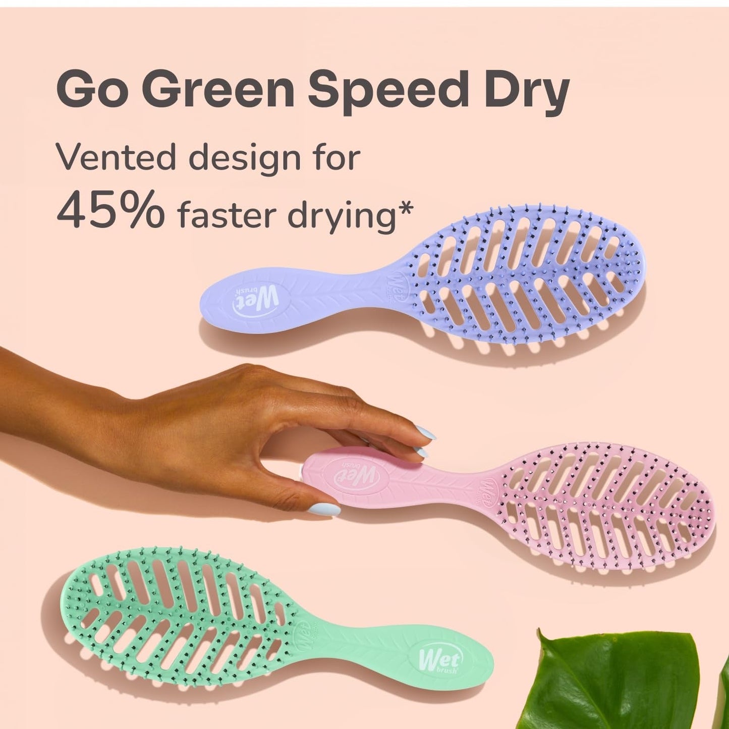 Go Green Speed Dry Hair Brush – Vented Blow Dry | Brush with HeatFlex Bristles | WET BRUSH by WET BRUSH-PRO | SH Salons