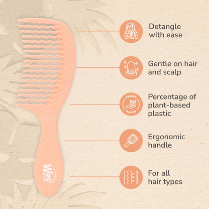 Go Green Treatment Comb | Wide Tooth Hair Detangler | No Split Ends and No Damage | WET BRUSH | COMBS & BRUSHES by WET BRUSH - PRO - SH Salons