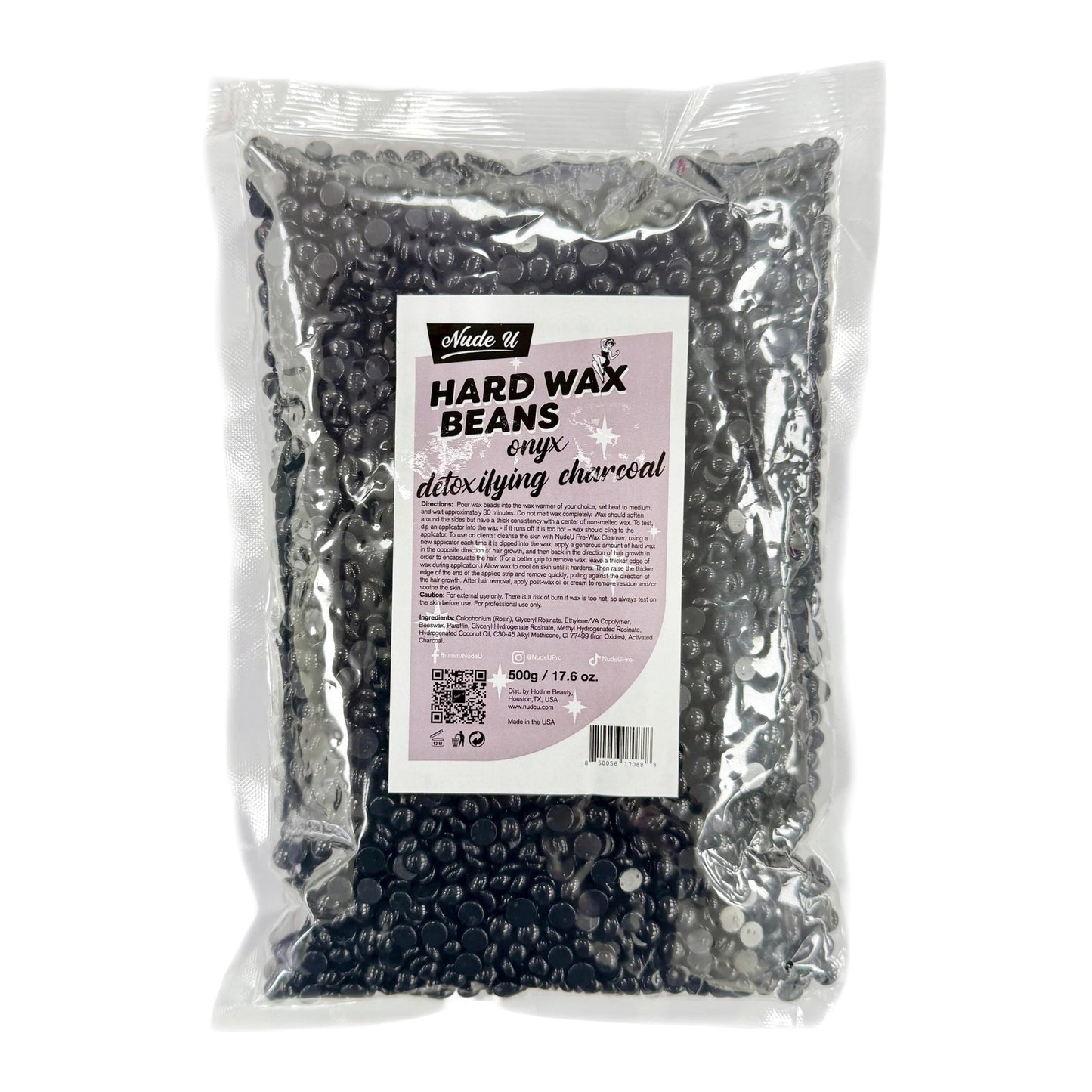 Hard Wax Beans | Onyx Detoxifying Charcoal | NUDE U | WAXING KITS & SUPPLIES by NUDE U - SH Salons