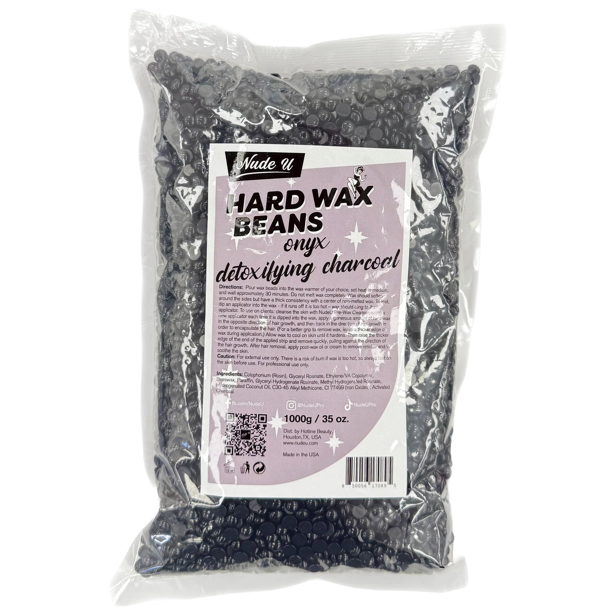Hard Wax Beans | Onyx Detoxifying Charcoal | NUDE U | WAXING KITS & SUPPLIES by NUDE U - SH Salons