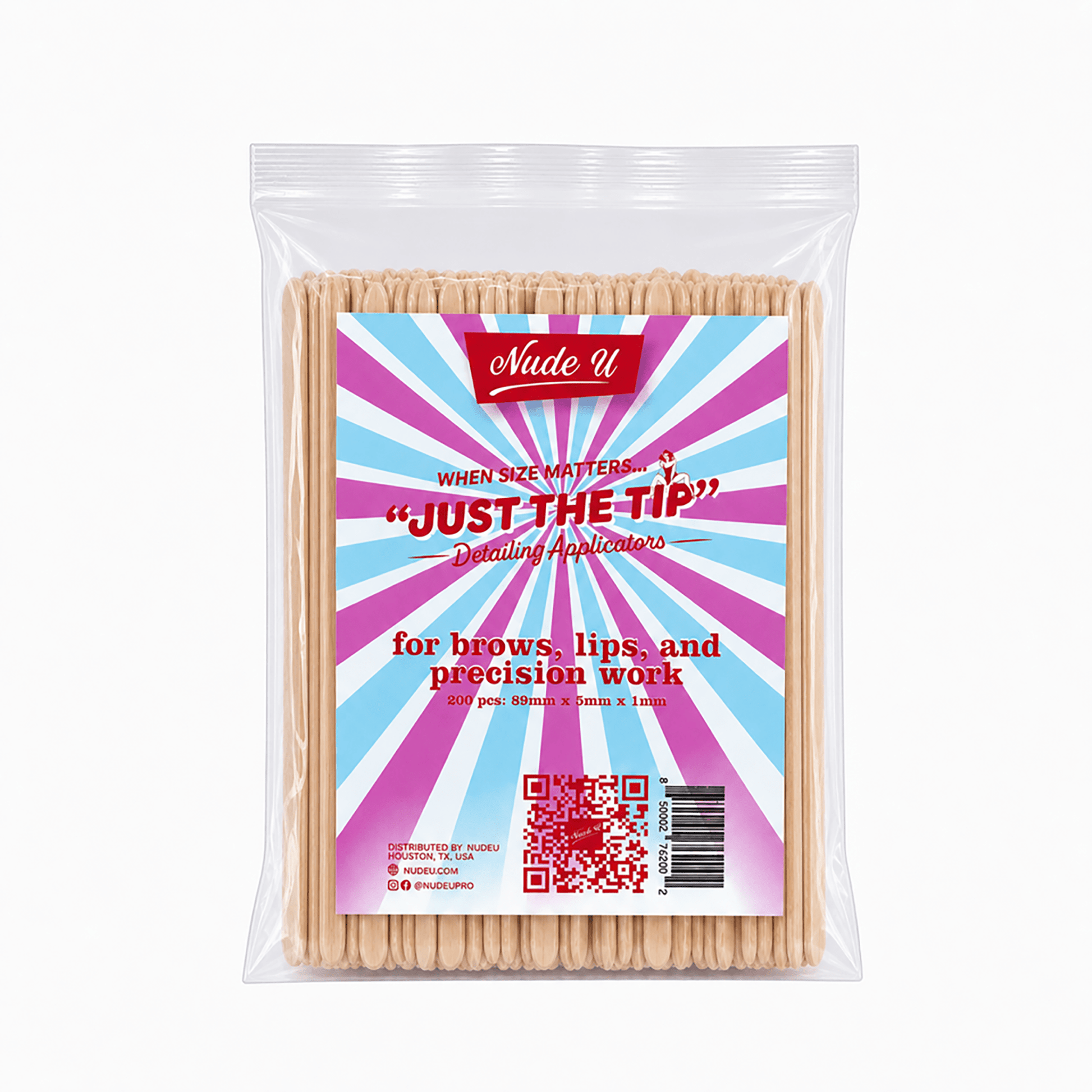 "Just The Tip" Mini Detailing Wax Applicator | 200 Count | NUDE U by NUDE U | SH Salons
