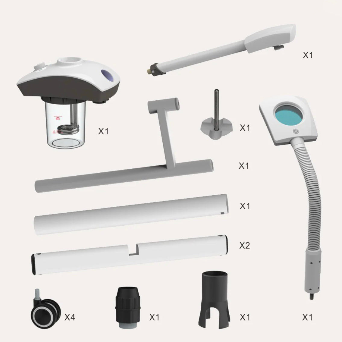 JY - 201A | 2 in 1 Facial Steamer with LED Lamp by SSW | SH Salons