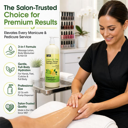 Lemon & Lime | Spa & Pedicure Massage Lotion 32 fl oz – Dual - Phase Thermal Treatment | PRO NAIL by PRO NAIL | SH Salons