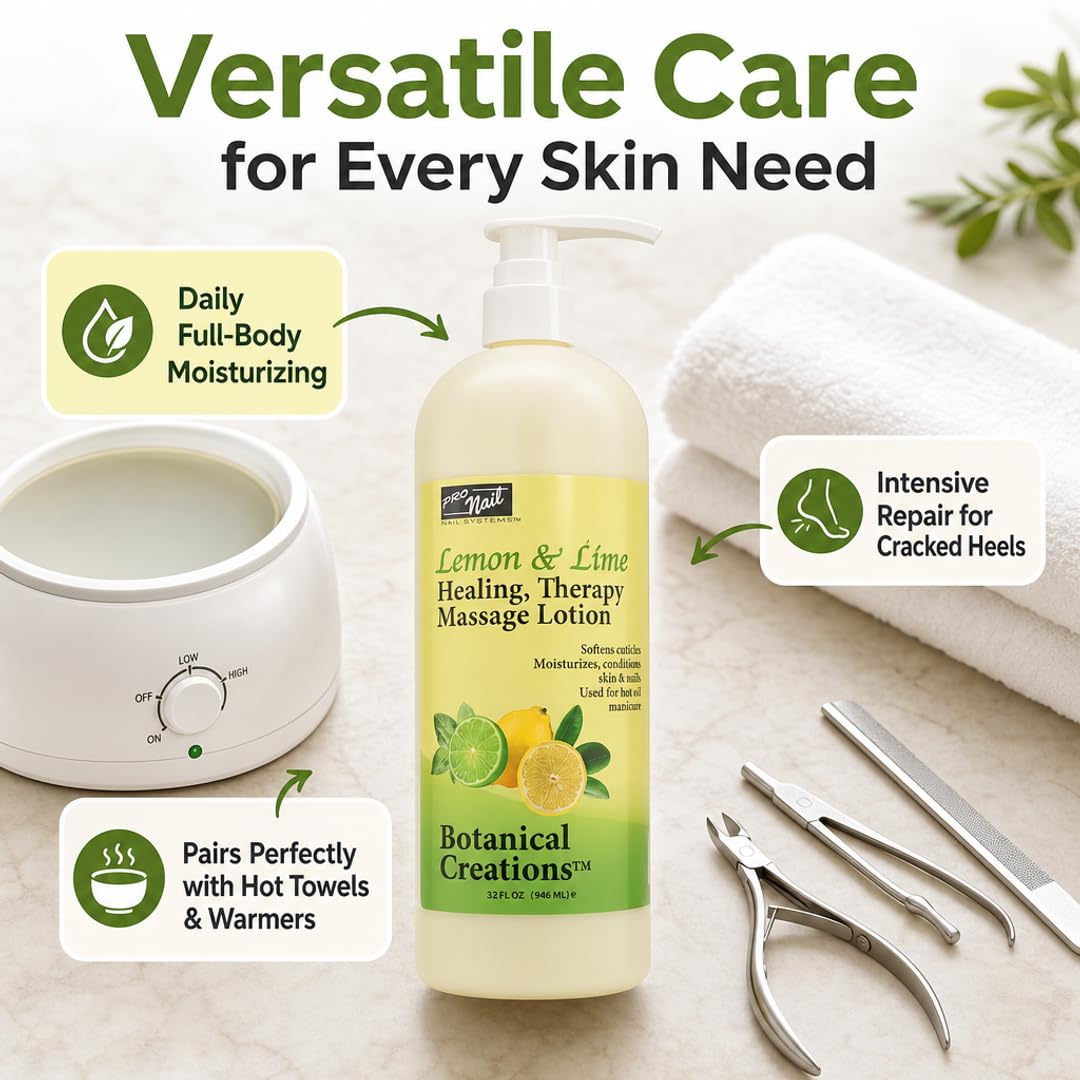 Lemon & Lime | Spa & Pedicure Massage Lotion 32 fl oz – Dual - Phase Thermal Treatment | PRO NAIL by PRO NAIL | SH Salons