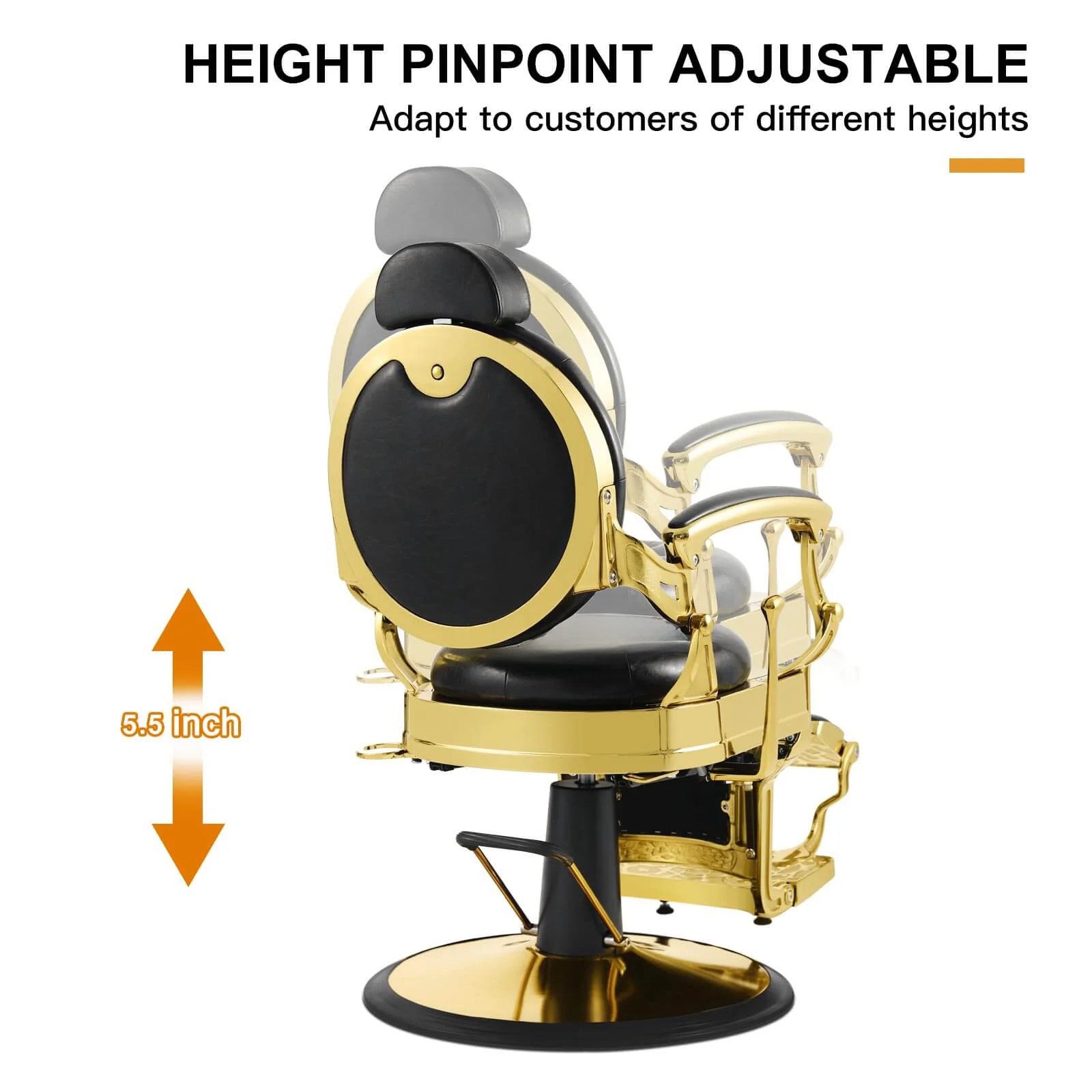 LT896 | Gold Vintage Barber Chair | Barber Salon Accessories | Barber Chair by SSW - SH Salons