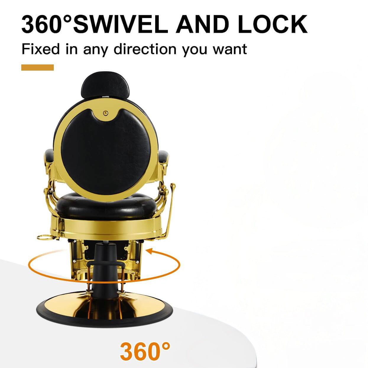 LT896 | Gold Vintage Barber Chair | Barber Salon Accessories | Barber Chair by SSW - SH Salons