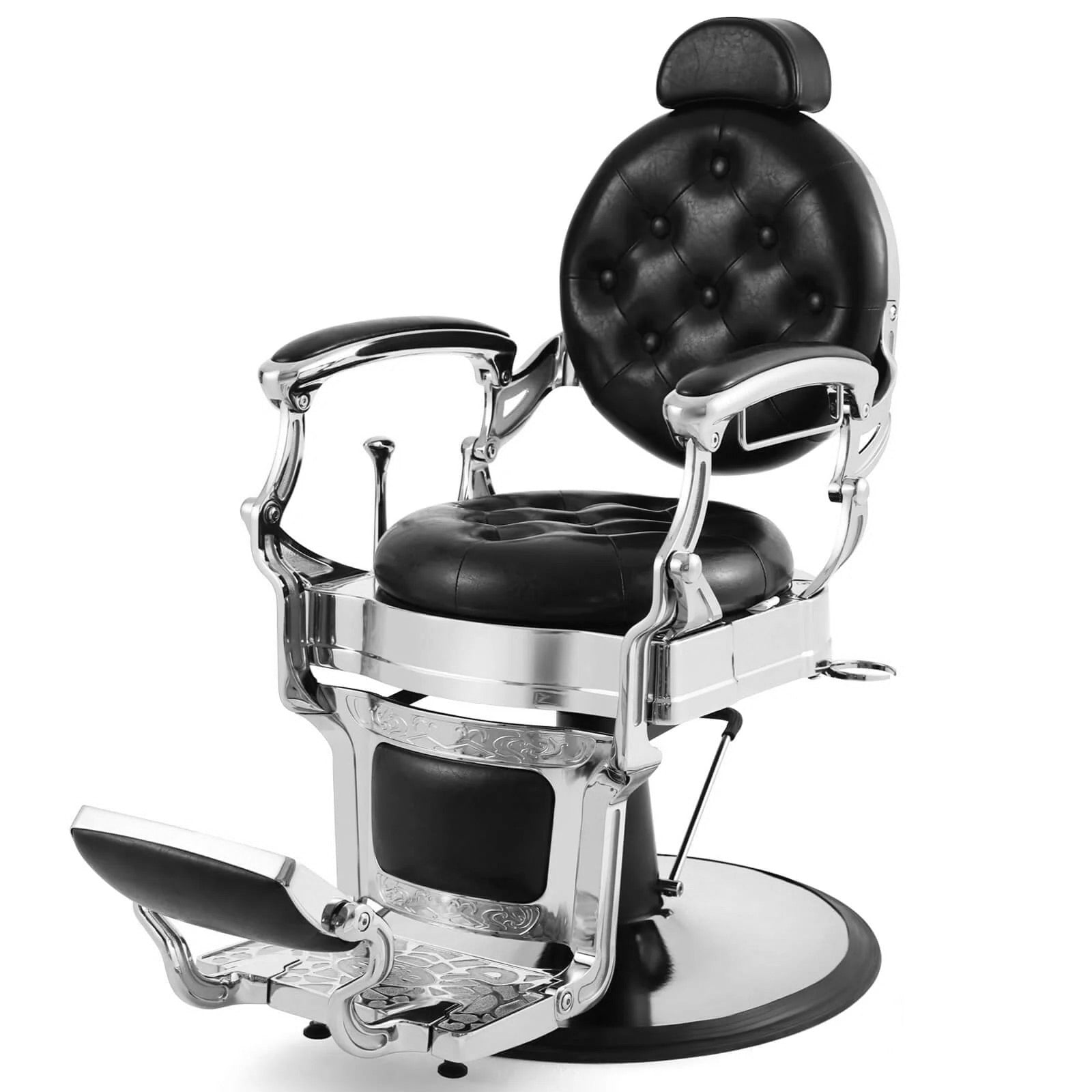 LT896A | Silver Vintage Barber Chair | Barber Salon Accessories | Barber Chair by SSW - SH Salons