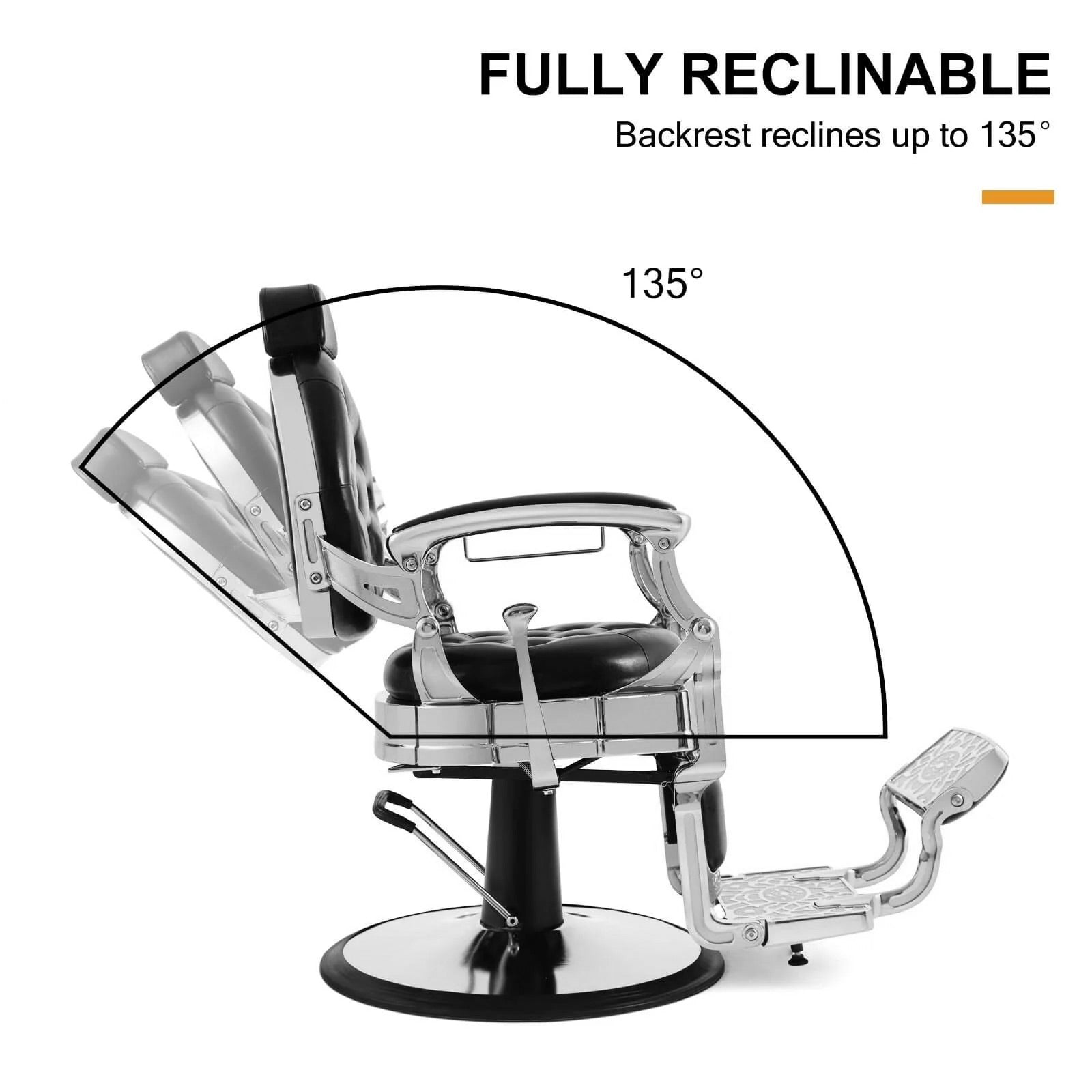 LT896A | Silver Vintage Barber Chair | Barber Salon Accessories | Barber Chair by SSW - SH Salons