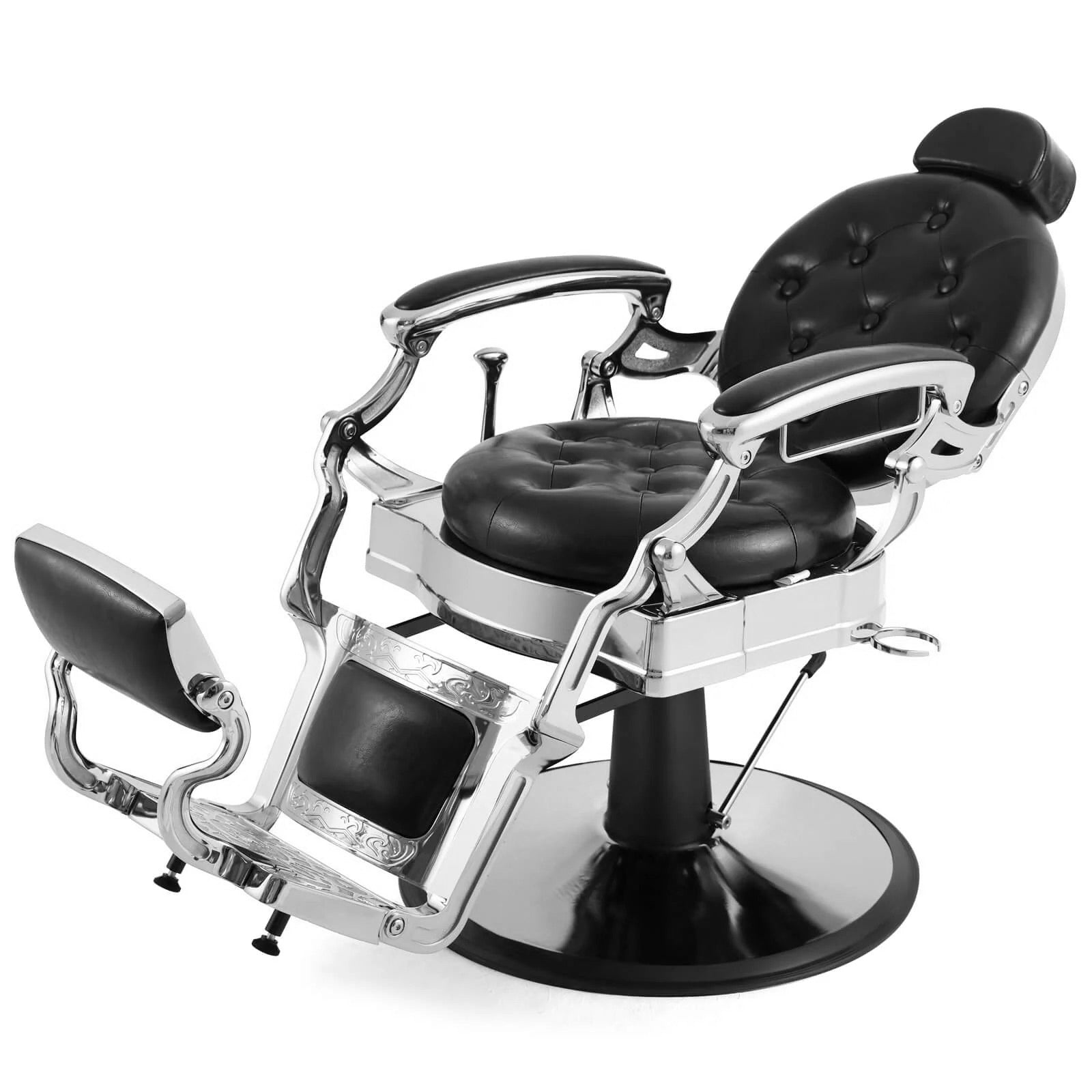 LT896A | Silver Vintage Barber Chair | Barber Salon Accessories | Barber Chair by SSW - SH Salons