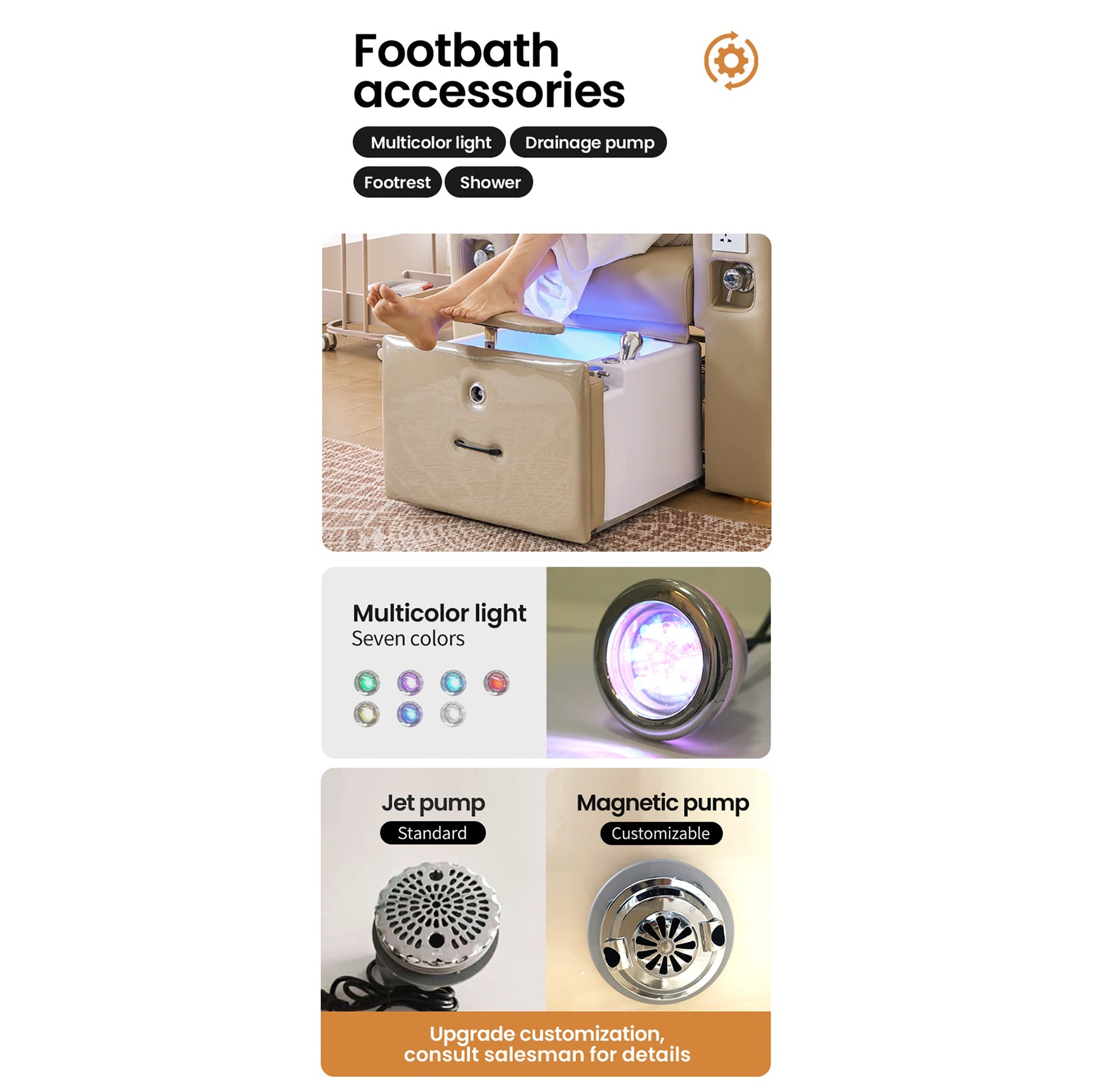 M30 | Plumbed | Pedicure and Manicure Chair - Electric Massage | SSW | Pedicure and Manicure Chair (Plumbed) by SSW - SH Salons