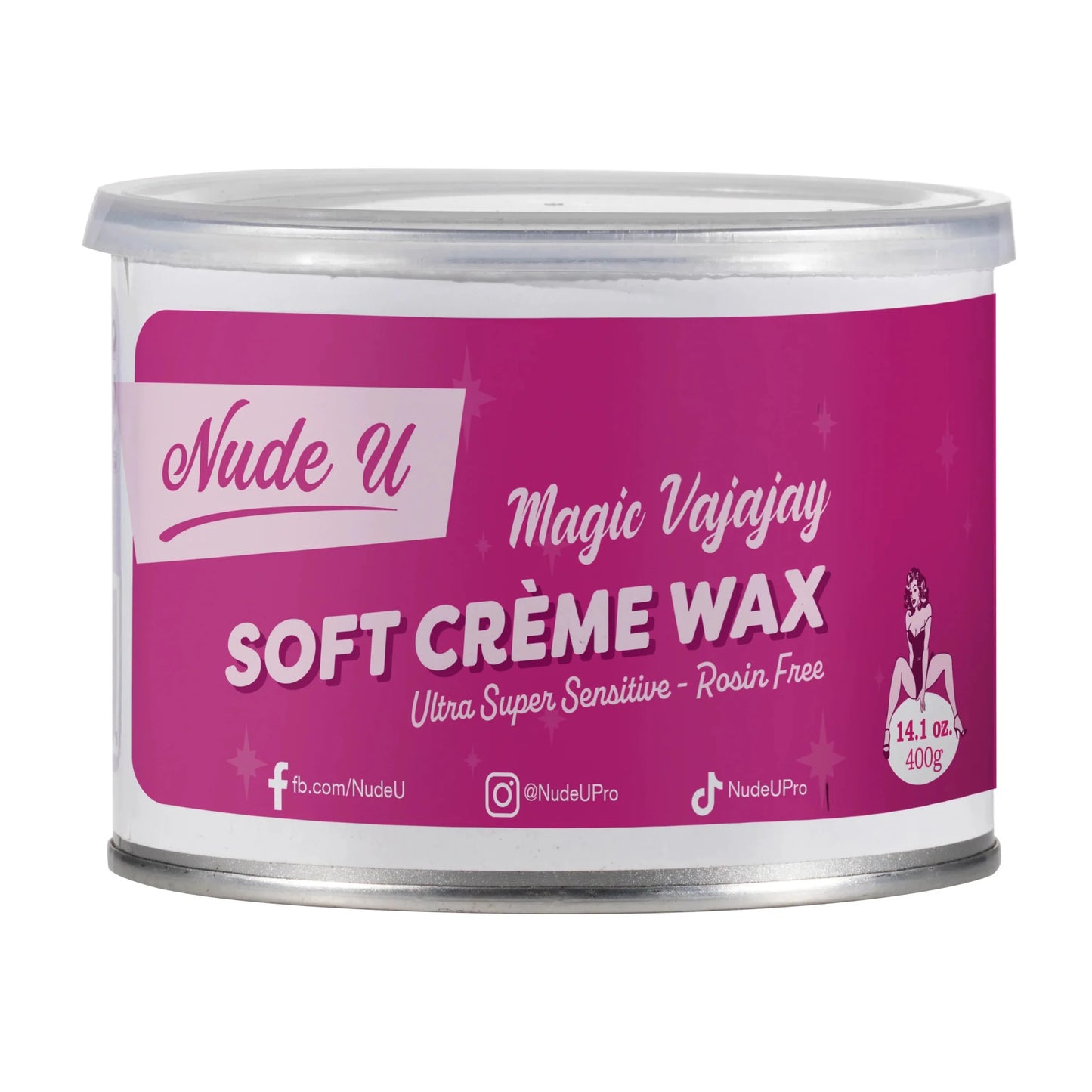 Magic Vajayjay Ultra Super Sensitive Rosin - Free | Soft Creme Wax | 14.1 oz. / 400g | NUDE U | WAXING KITS & SUPPLIES by NUDE U - SH Salons