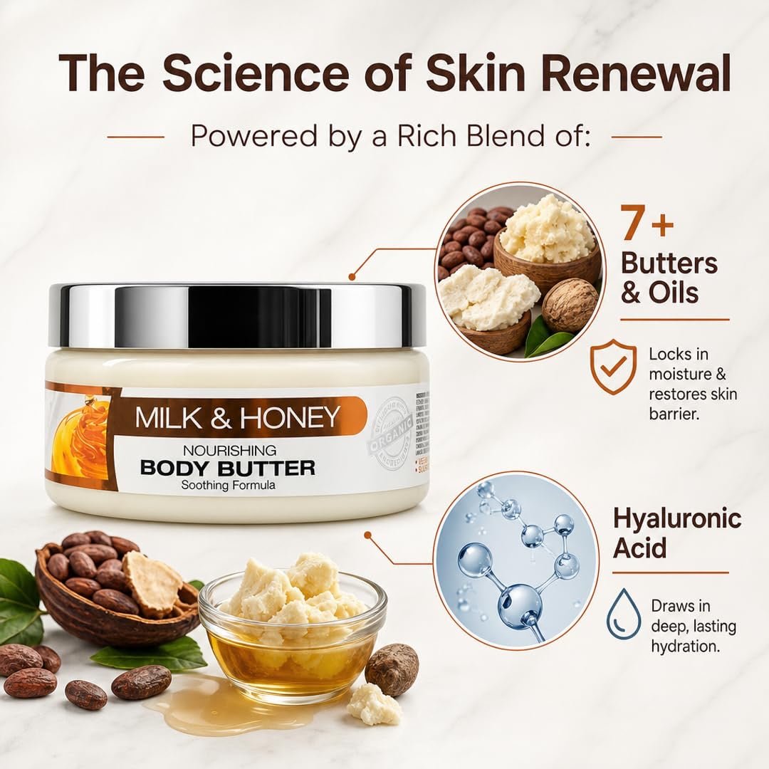 Milk & Honey | Body Butter for Dry Skin | 8 fl oz | ORIGEM by ORIGEM | SH Salons