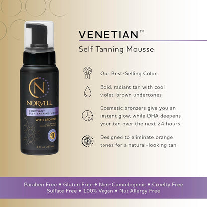 Norvell Venetian | Sunless Self-Tanning Mousse with Bronzer | Instant Self Tanner | NORVELL - SH Salons