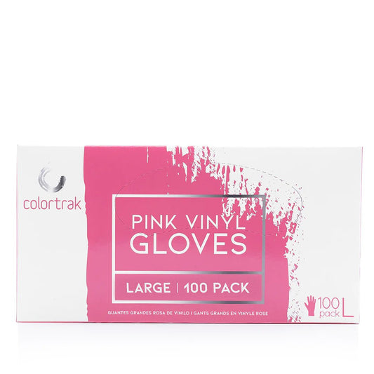 Pink Vinyl Gloves | Large | 100 Pack | 109DG-L | COLORTRAK - SH Salons