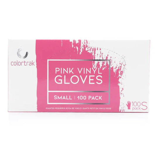 Pink Vinyl Gloves | Small | 100 Pack | 109DG-S | COLORTRAK - SH Salons