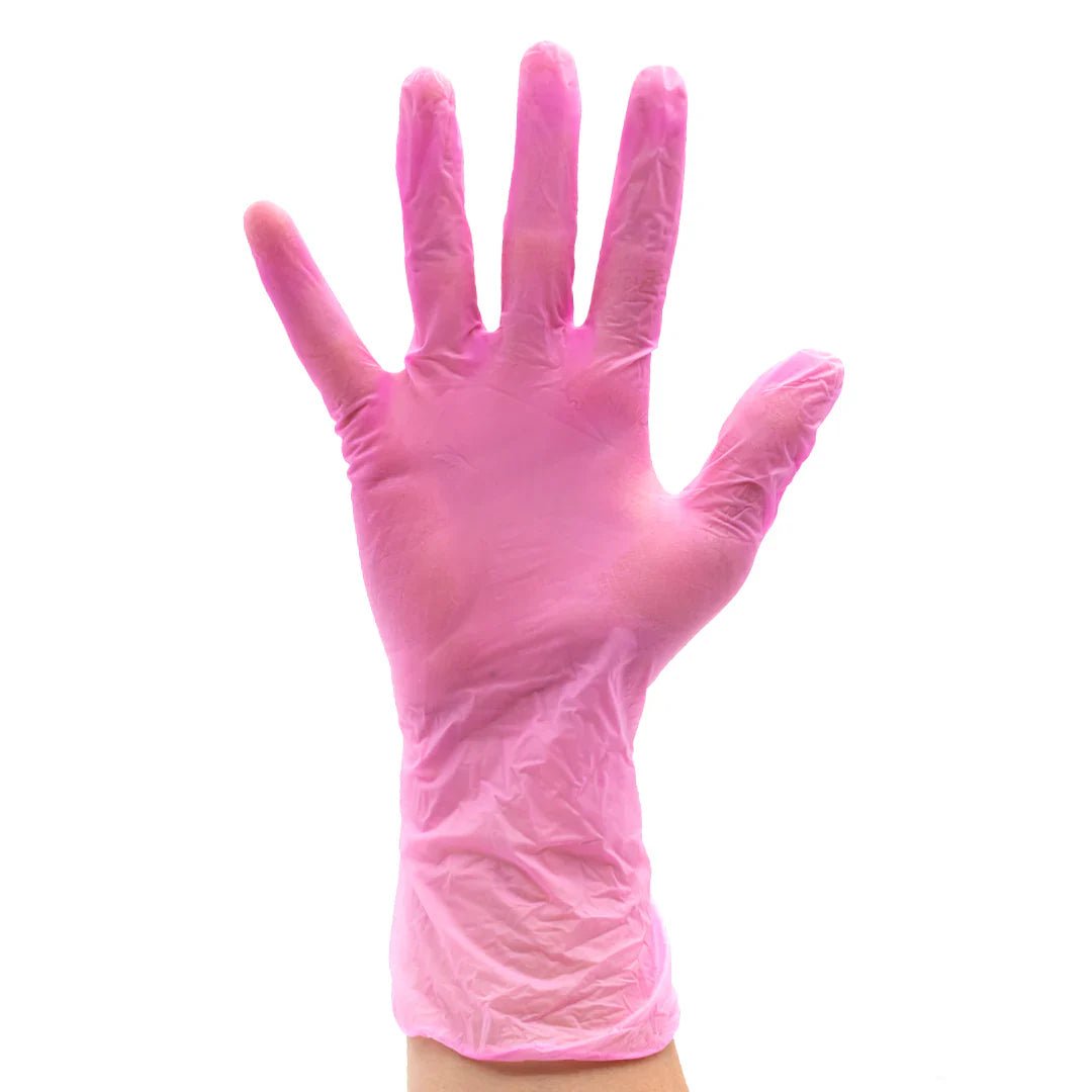 Pink Vinyl Gloves | Small | 100 Pack | 109DG-S | COLORTRAK - SH Salons