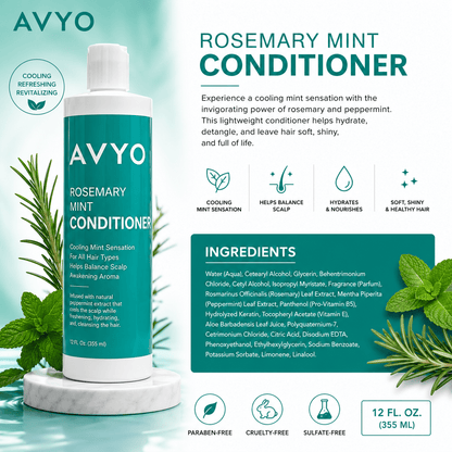 Rosemary Mint Conditioner | Cooling Mint Sensation | 12 fl. oz. | AVYO by AVYO | SH Salons