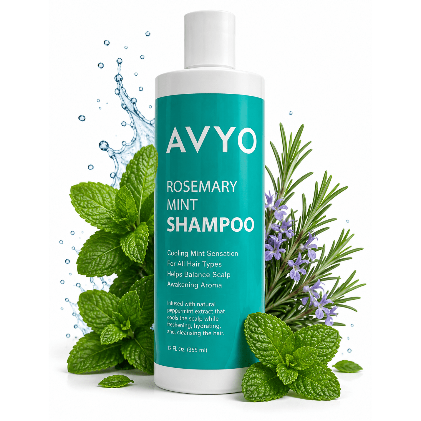 Rosemary Peppermint Shampoo | Cooling Mint Sensation | 12 fl. oz | AVYO by AVYO | SH Salons