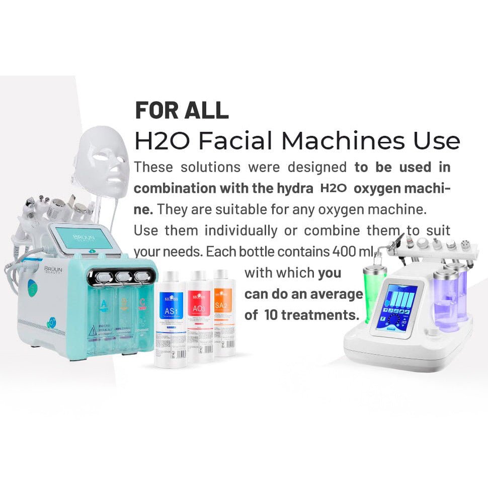 Small Molecule Bubble Water | AS1 | 400ml | Hydrating & Soothing Facial Solution for Hydra Dermabrasion Machines - SH Salons