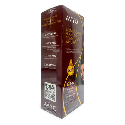 Wine Red | Instant-Color Shampoo Conditioner | 5 in 1 | 500 mL - 16.91 fl.oz. | AVYO - SH Salons