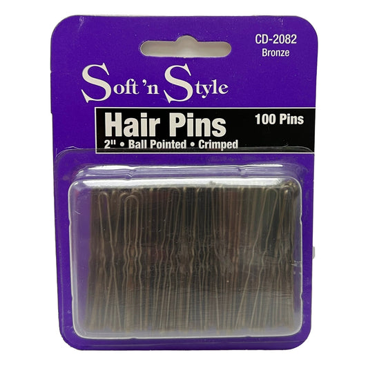 100 Bobby Pins | 2" | Ball Pointed | Crimped | SOFT N STYLE - SH Salons