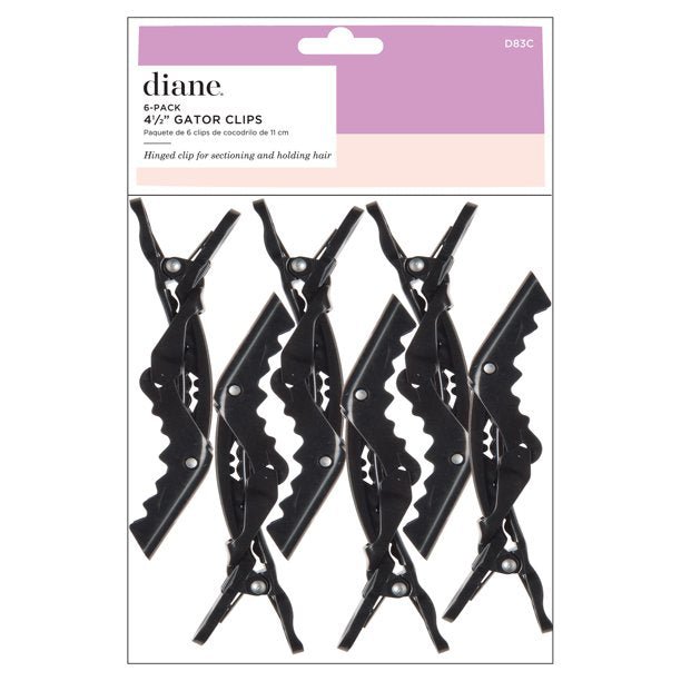 Diane gator clips, 4-1/2, black, 6 pack, D83C