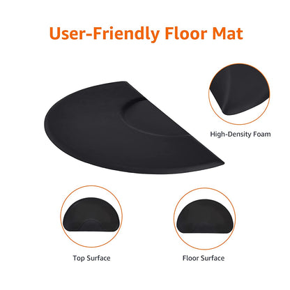 Anti-Fatigue Floor Mat | Black | Semi Circle | 7/8 in. Thick - SH Salons